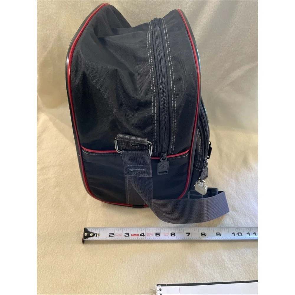 Samsonite Oyster Black + Red Trim Medium Shoulder Strap Bag Luggage Vintage 1987